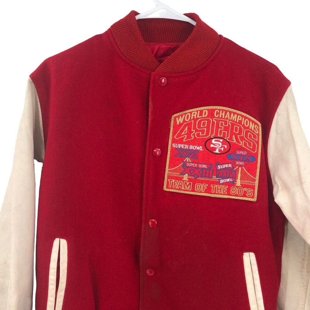 VTG Chalk Line San Francisco 49ers Team of the 80s Wool Varsity Jacket Sz Small